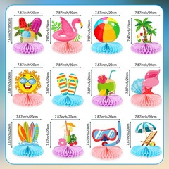 Adecortalk 12 Pcs Summer Beach Honeycomb Centerpieces Pool Party…