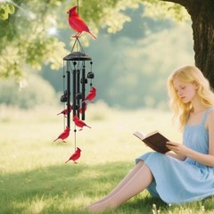 Metal Wind Plays For Outdoor Musical Decoration with Bird Motif Garden