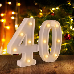 40Th Birthday Decorations Woman Man,Marquee Numbers for 40Th Wedding Anniversary