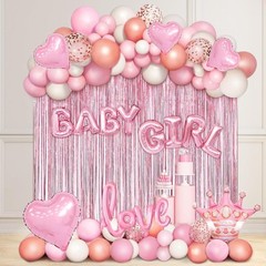 Baby Girl Pink And White Decorations For Shower Party Balloons Set Clearance