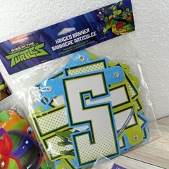 TMNT Ninja Turtles Nickelodeon Part Supplies Lot – Banner Blowouts Masks Etc