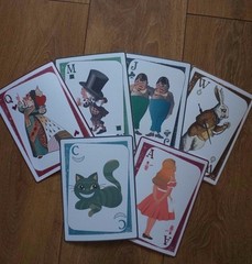 6 ALICE IN WONDERLAND PLAYING CARD POSTERS, PROPS, CARD IN A4 OR A5 SIZE
