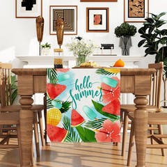 Watercolor Pineapple Watermenlon Summer Table Runner Summer Hawaiian Party