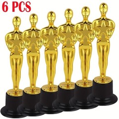 Golden Trophy Award Statuette Plastic Oscar Style Party Decoration Gift