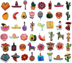 100 Pack Mexican Fiesta Stickers, Mexican Taco Cinco De Mayo Party Favors New