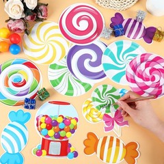 120 PCS Christmas Candy Bulletin Board Cutouts Peppermint Lollipop Decor