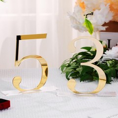 10 PCS Gold Acrylic Mirror Wedding Table Numbers 110 Signs Event Decor