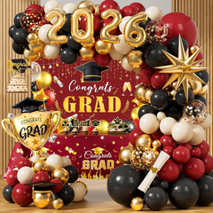 Red Black 2026 Graduation Party Decorations, Class of 2026 Party Supplies Kit, R