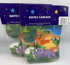 2 Packs Dinosaur Prehistoric Party Favor Boxes 16 Pcs Birthday 4.25”x 3.25”