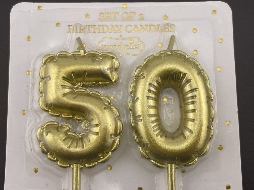 Mud Pie «50» Golden Balloon Birthday Candles