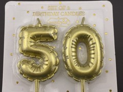 Mud Pie «50» Golden Balloon Birthday Candles