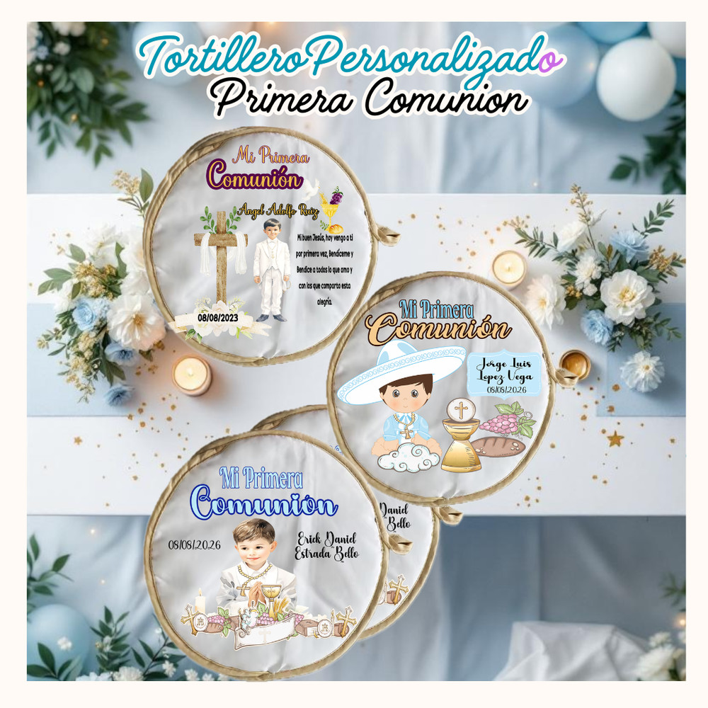 Recuerdo para Primera comunion, Tortillero Personalizado / Tortilla warmer