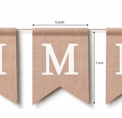 Pre-Printed Banner Kit – 97 BURLAP Flags with WHITE Letters, Numbers & Symbol…