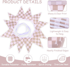 16Ft Boho Fabric Triangle Flags Banner 3 Pcs – Cloth Bunting Garland Streamer fo