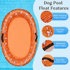 55» x 35» Inflatable Dog Pool Float with Rope,Portable Puppy Raft for Pool …