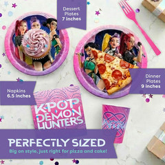 KPop Demon Hunters Birthday Decorations | KPop Demon Hunters Plates and Napkins,