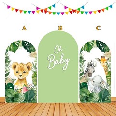 Oh Baby Safari Wild Animal Arch Backdrop Cover Baby Shower Party Decorations