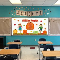 Like a Christian Pumpkin Religious Fall Scarecrow Scene Bulletin Board Set #052
