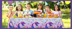 2 Pieces Mermaid Party Tablecloth Plastic Mermaid Party Supplies Disposable
