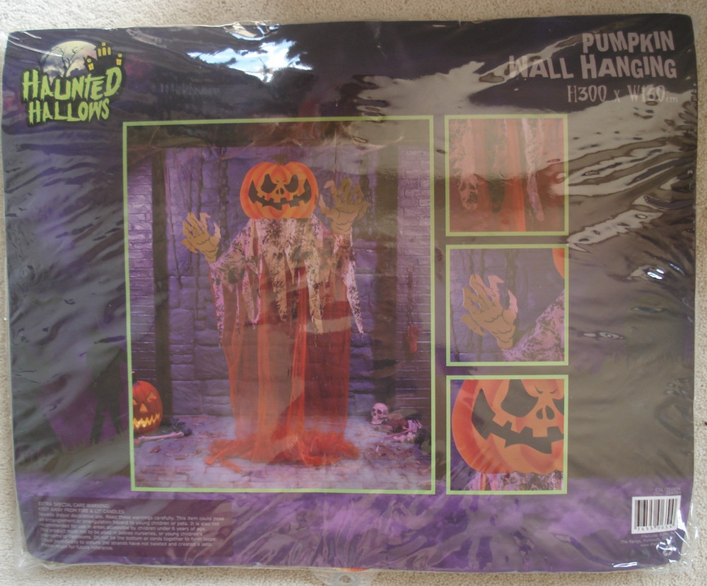 Halloween decoration Large Pumpkin Wall Hanging H300 x W160 cm
