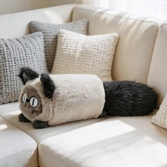 Cute Siamese Cat Plush Pillow Soft Fluffy Stuffed Kitty Cushion Home Decor