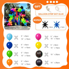 175Pcs Neon Balloons Arch Garland Kit, Glow in the Dark Balloons (Rainbow Star D