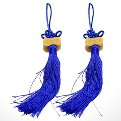 2Pcs Blue Nylon Chinese Knot Tassels Soft Reusable Home Hanging Decor