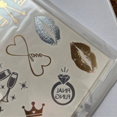 Bride Sash and Tattoo Set – Gold and Black