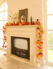 Joyhalo 2 Pack Fall Leaves Garland for Mantle, Autumn Leaf Garland Indoor