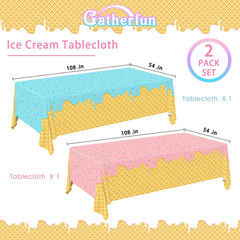 Ice Cream Party Supplies: 2-Pack Ice Cream Birthday Party Decorations,Disposable