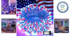 8 Modes Starry 100 LED Patriotic String Lights – 33ft Outdoor/Indoor Celebration