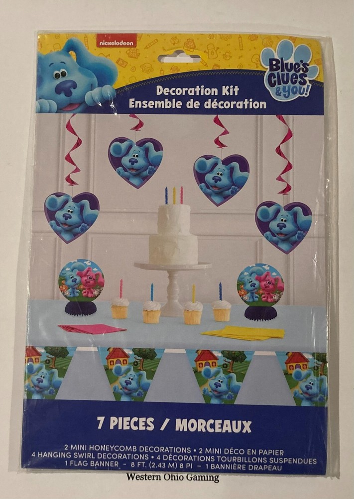 Blue’s Clues & You 7 Piece Decoration Kit NEW Birthday Party Supplies