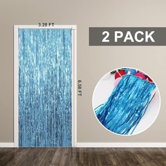 2 Pack Party Decorations Blue Streamers Fringe Backdrop Ocean 2 Pcs Sky Blue