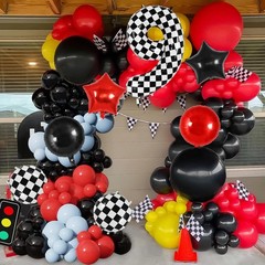 Checkered Number 9 Balloon, 40 Inch Large Foil Race Car Number Balloons, Big …
