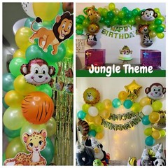 FI – FLICK IN 70 Pcs Jungle Theme Party Decorations Safari Animals