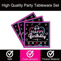96 Pcs Music Party Tableware Set – Perfect for Birthday Celebrations