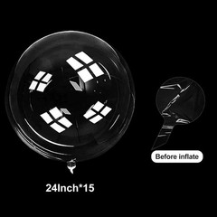 24 Inch Bobo Balloons, 15PCS Bubble Clear Balloons Helium Style Large Transparen