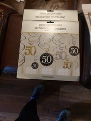 50th Birthday Decoration Kit Unisex Black Gold
