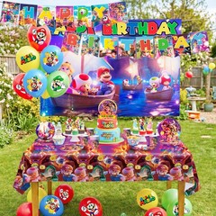 Super Mario Birthday Party Decorations Tableware Backdrop Balloon Cake Toppers