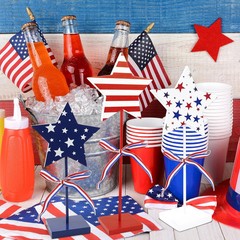 3 Pcs 4th of July Table Decorations, Wooden Patriotic Centerpieces Decor Double