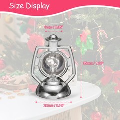 Dollhouse Micro Lantern, 1.32″ Height, Plastic Simulation Oil Lamp Silver, 2pcs