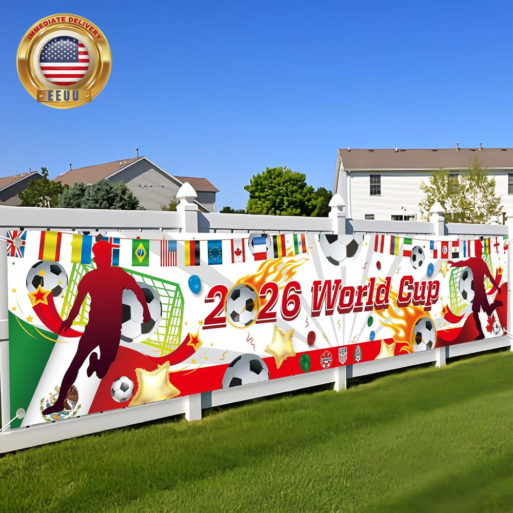 World Cup Banner for 2026 International Flags Decorations around the World Cup B