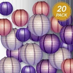 Ultimate 20-Piece Purple Variety Paper Lantern Party Pack – Assorted Sizes of 6″