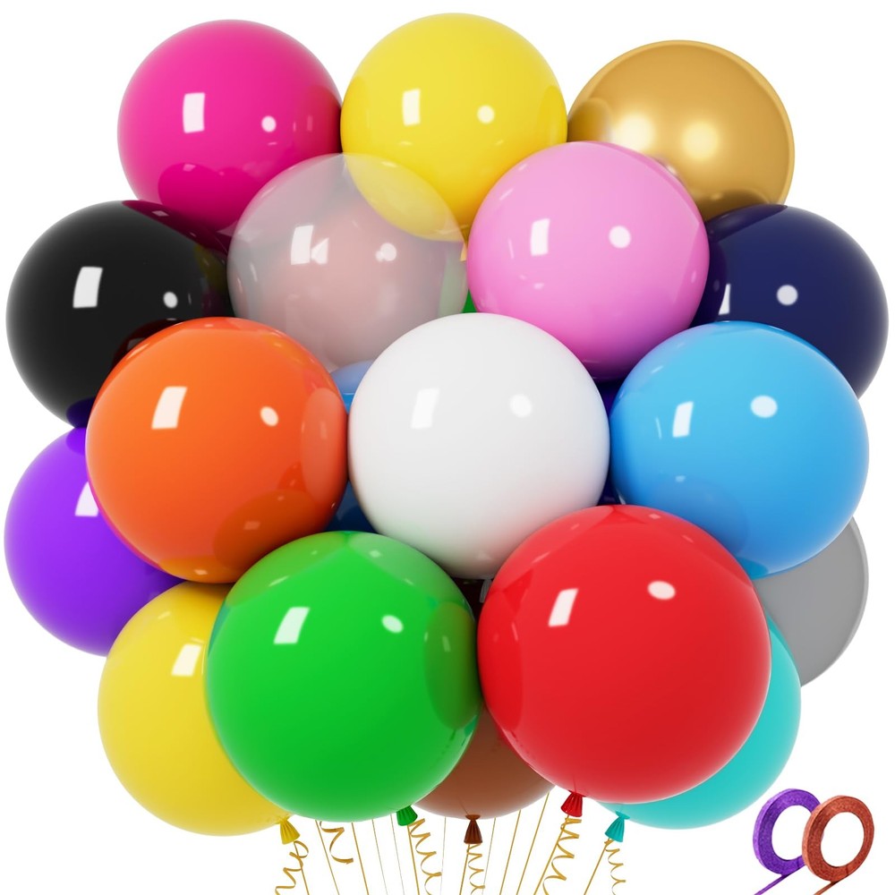 32Pcs Big Balloons 18 Inch Assorted Colors, Round Large Latex Party Balloons