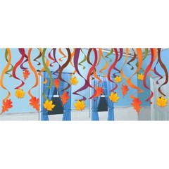 Fall Leaves 30 Pc Swirl Hanging Decorations Mega Value Pack