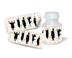 30 Graduation party favors, mini bubble labels