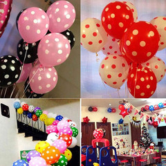 50 PCS Rainbow Polka Dot Balloons Kit – 12 Inch(30.48Cm) Multicolor Polka Dot La
