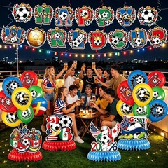 2026 World Cup Soccer Party Decorations Kit, Football Theme Decorations with Ban