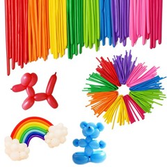 100 Long Figure Balloons, Assorted Colors for Parties and Decoratio