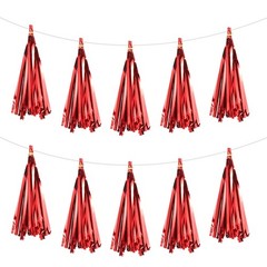 15Pcs Red Tassel Garland Banner w Rope